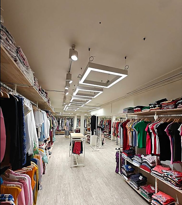 Colourful womenswear section at Brandz Store